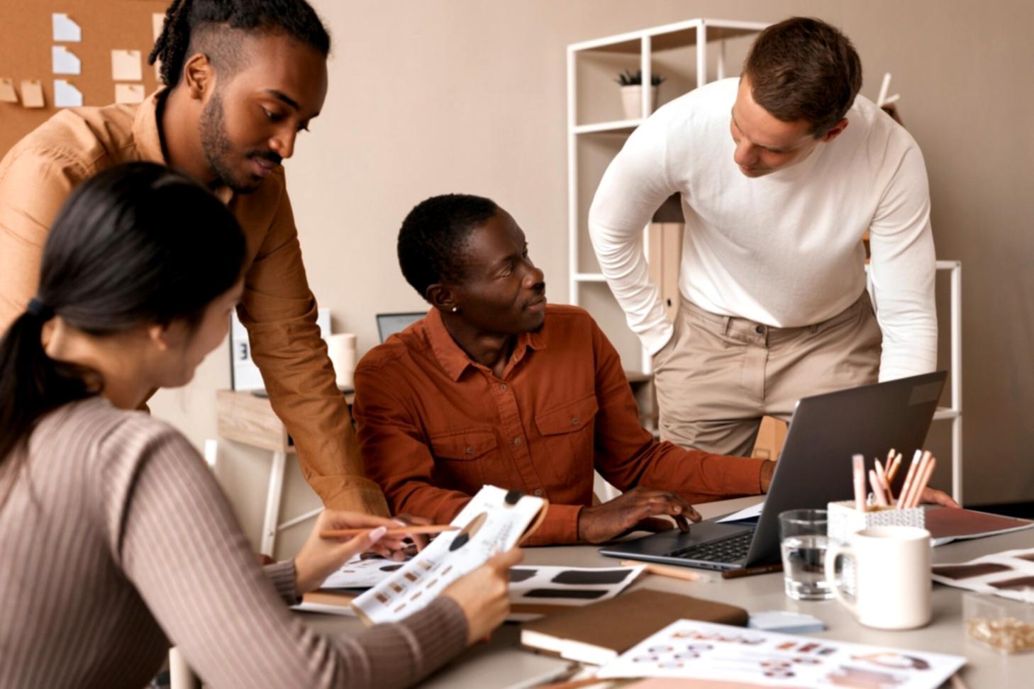 Participants travaillant ensemble sur des cas pratiques de gestion financière